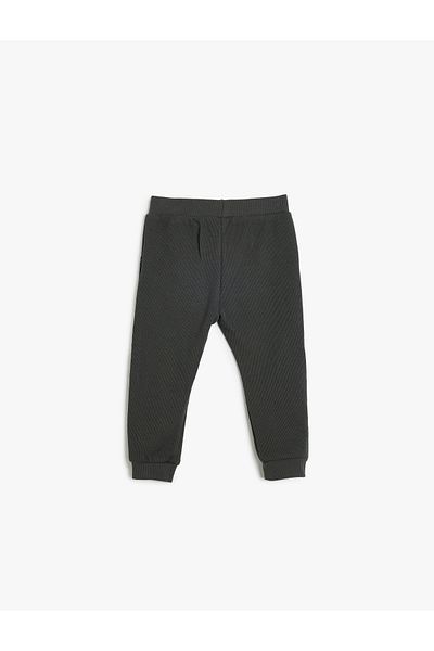 Koton Cotton Textured Sweatpants - Basic Model with Waist Tie