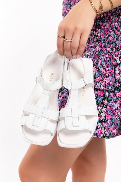 ARTI ARTI AYAKKABI i miei sandali-0105 Prava koža Ženske dnevne praznične bel...