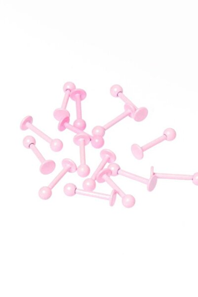 CERENY.CO Pembe Neon Labret Piercing Cerrahi Çelik 8 MM