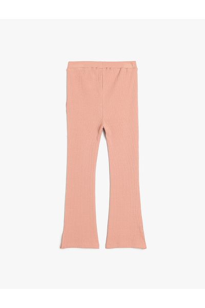 Koton Ribbed Spanish Leg Leggings - Slit Detail