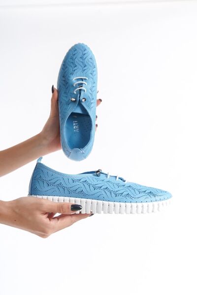 ARTI ARTI AYAKKABI Pantofi de damă din piele naturală ortopedică albastră foarte moale pentru piele sensibilă - Plus-Plus014-ALK054