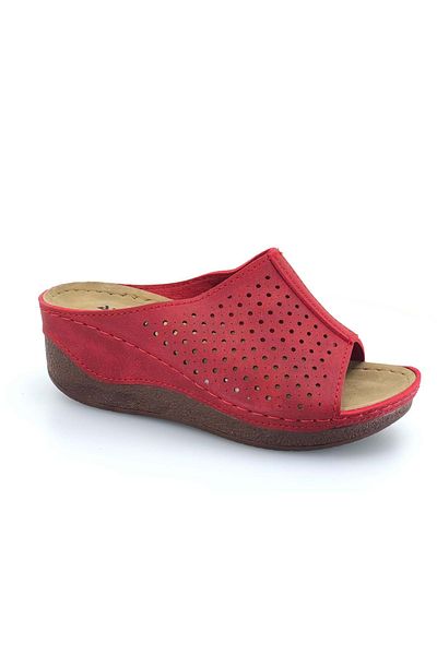 Kocamanlar Ayakkabı Aryan D.r Recommended Orthopedic Women's Slippers RED