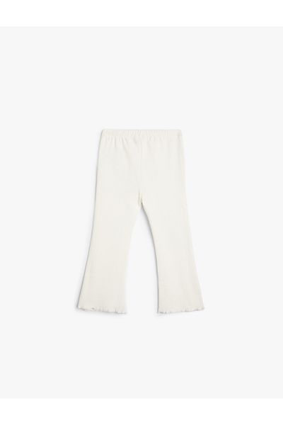 Koton Flared Leggings Basic Ribbed Cotton