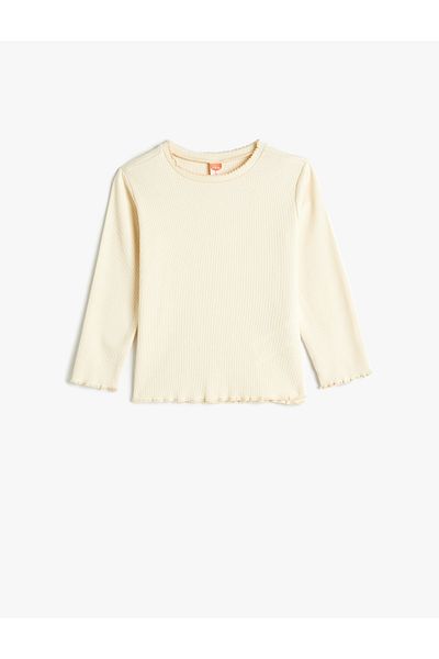 Koton Crew Neck Cotton Long Sleeve T-Shirt - Ribbed