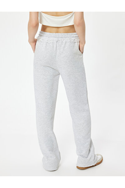 Koton Oversize Eşofman Altı Bol Paça Beli Bağcıklı Fırfır Detaylı