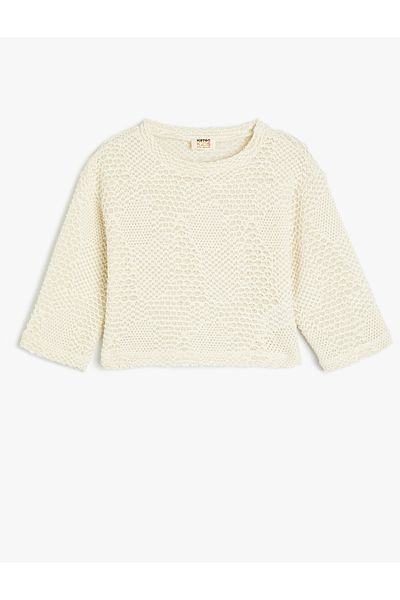 Koton Openwork Crew Neck Sweatshirt