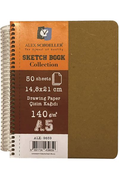 Alex Schoeller مجموعة كراسة الرسم A5 - 140 جرام 50yp كراسة الرسم Alx.9659