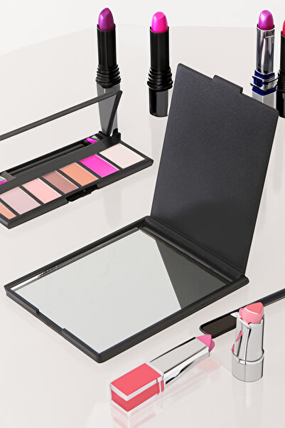 ThenTech Cep Boy Kapaklı Ayna Çanta Boy Makyaj Aynası Taşınabilir Seyahat Tip...