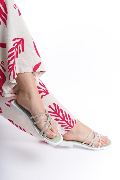 ARTI ARTI AYAKKABI MİA026-1601 Papuci de vacanță pentru femei, mov, cu pietre