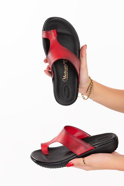 ARTI ARTI AYAKKABI Plus-Plus020-5001-04 Women's Orthopedic Heel Spur Function Red Slippers