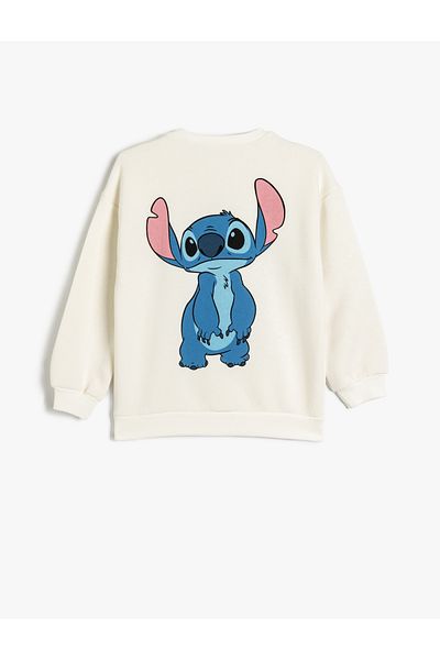 Koton Mikina Stitch Licencovaná bavlna s dlouhým rukávem a výstřihem