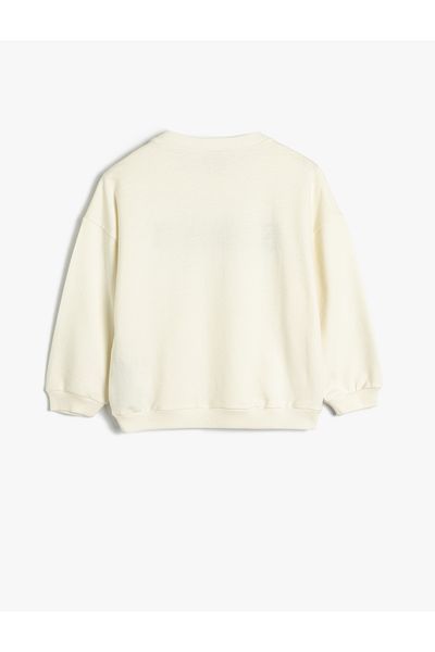 Koton Cotton Hooded Sweatshirt - Long Sleeve and Kangaroo Pocket Ribbon