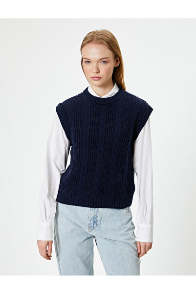 Koton Трикотажна безрукавка Suveter Orgu з текстурованою горловиною