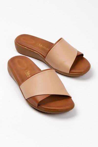 ARTI ARTI AYAKKABI Beige-Brown Women's Slippers with Orthopedic Support - Plus-Plus020-5000-8