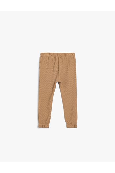 Koton Textured Cotton Basic Jogger Sweatpants - Waist Tied