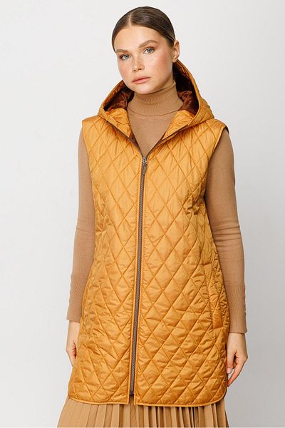 Micca Basen Crotch Inside Quilted Padded All Time Designed Vest-Mustard