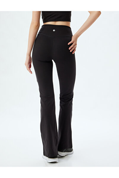 Koton İspanyol Paça Tayt Pantolon Yumuşak Tuşe Spor Yüksek Bel İnterlok