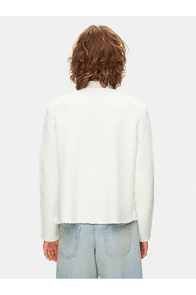 Ltb Tricotaj cu textura moale cu nasturi Cardigan alb