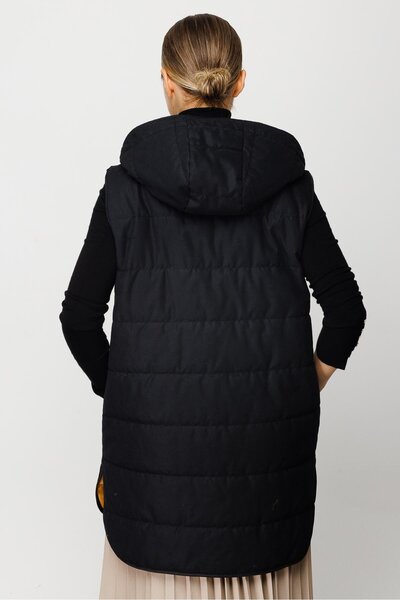 Micca Basen Örten Kapitone İçi Dolgulu Renkli Astarlı Spor Zamansız Yelek-Siyah-Sarı