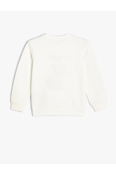 Koton Kız Çocuk Sweatshirt Ekru 5wkg10341ak