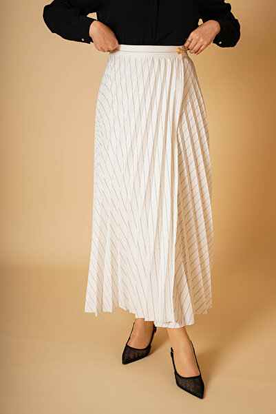 KAIZENMODA PLİSELİ DÜĞMELİ ETEK