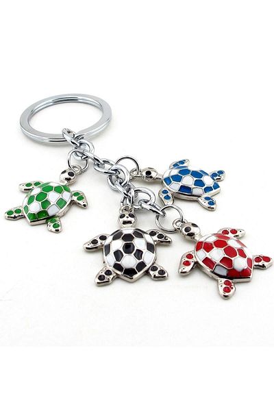 Solfera Colorful Turtles Dangle Metal Keychain Kc811