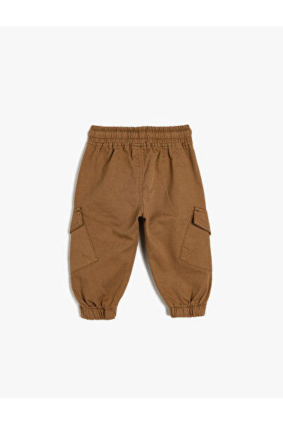Koton Παντελόνι Jogger Cargo με δεμένη μέση και τσέπες από βαμβάκι