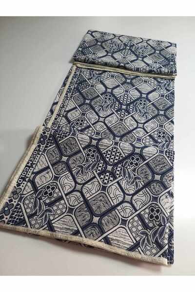 Voho Tekstil Parlak, Serme Halı Örtüsü, Savan, Piknik Örtüsü 230x330 Cm Lacivert Sarmaşık 9 Metrekare