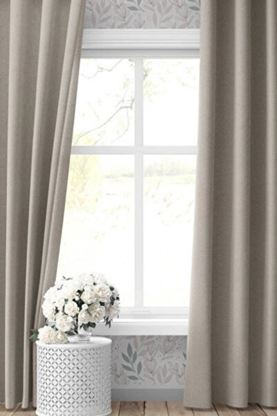 Özgün Home Blackout Karartma Fon Perde Krem