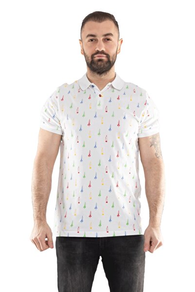 Tony Montana Pl-3361 Polo Yaka Baskılı Pamuk Tshirt