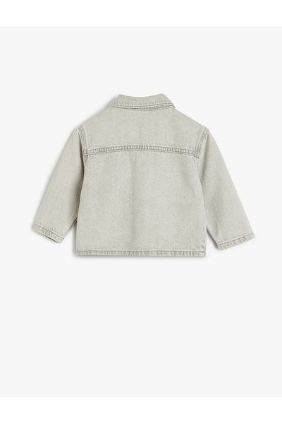 Koton Cotton Long Sleeve Denim Jacket - Pocket Detailed