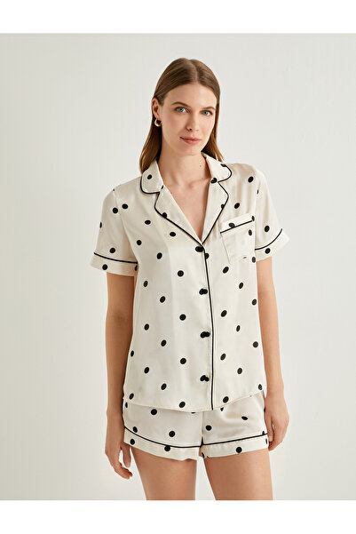 Koton Düğmeli Pijama Üstü Kısa Kollu Cep Detaylı