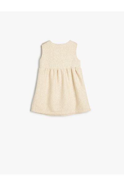Koton Button Detailed Mushroom Embroidered Sling Dress