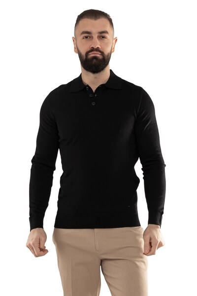 Sementa 12120 Polo Yaka Düğmeli Triko Kazak