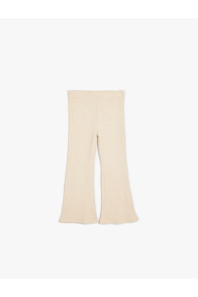 Koton Viscose Fabric Ribbed SPanish Leg Trousers