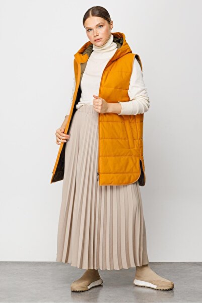 Micca Fiyat/Kalite Ürünü Zamansız Basen Örten Kapitone Dolgulu İçi Özel Garni Yelek-HARDAL/HAKİ