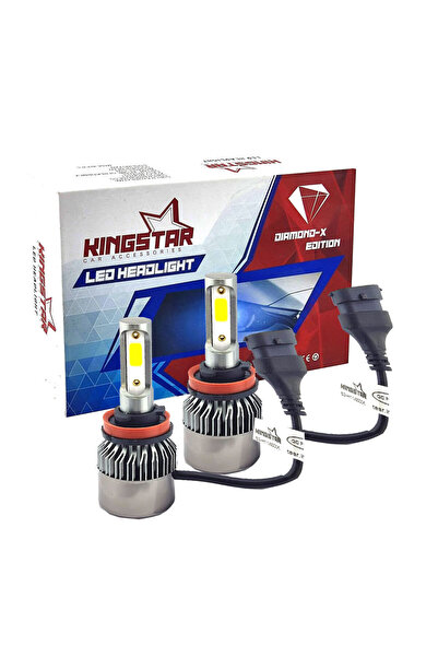 3 Tıkla Diamond-X H11 Beyaz Led Xenon Şimşek Etkili Far Ampül 8000 Lümen