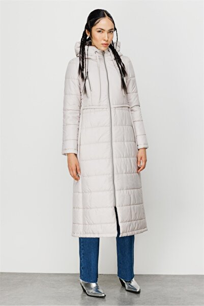 Micca Everyone Kapitone Kaplama Spor Manto-Gümüş