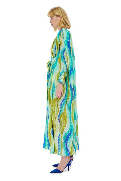 miha Hicran Önal Rainbow Dress Green