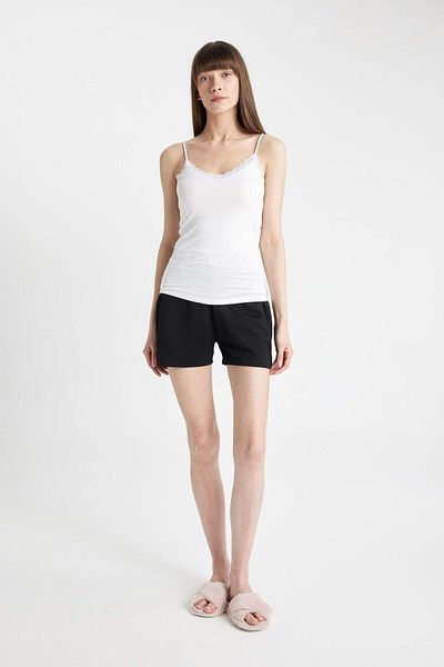DeFacto Dfm - Fall in Love Regular Fit Lace Detailed Thin Strap Cotton White Underwear