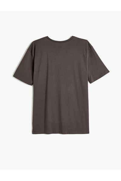 Koton Teddy Bear Printed Oversize Cotton Short Sleeve T-Shirt - Crew Neck