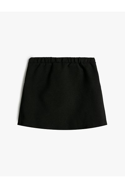 Koton Pleated Mini Skirt - Buckle Detailed