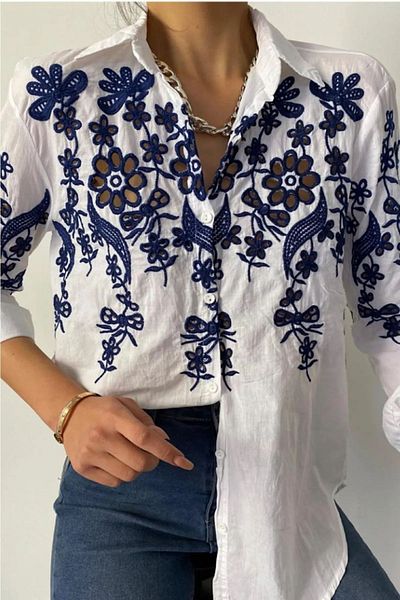 FURKAN EXCLUSIVE Women's Brode Detailed Shirt