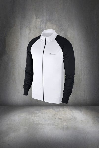 POSEIDON STORM Men's White Supra Combed Sweatshirt and Sweatpants Set - Zippered, S-3xl