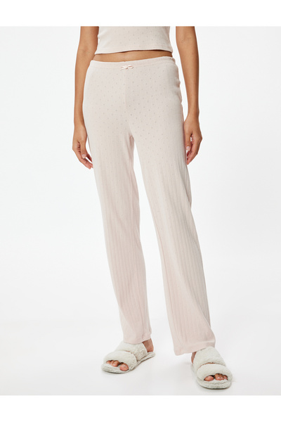 Koton TextureD Cotton Flat Leg Pajama Bottom - StanDarD Waist