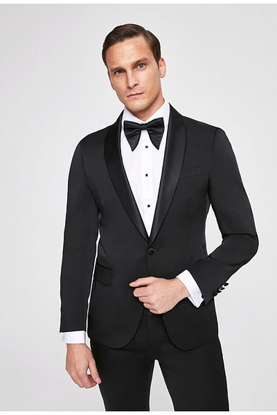 D'S Damat بدلة العريس والسهرة ذات المقاس النحيف باللون الأسود