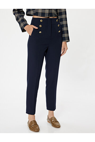 Koton Gold Düğme Detaylı Yüksek Bel Cigarette Pantolon