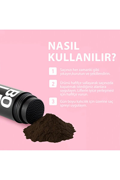 Boldify Saç Dolgunlaştırıcı Fiber, Topik Tozu Açık Kahve 12 gr- Hair Building Fibers