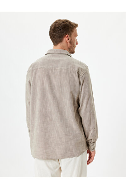 Koton Long Sleeve, Textured, Cotton Regular Fit Shirt