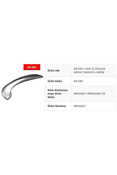 OEM R-l Chrome Fluence Door Inner Armrest and Cover Set